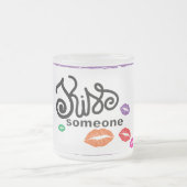 Whimsical Colorful KISSES-illustratie Matglas Koffiemok (Center)