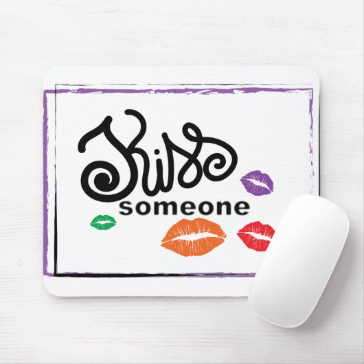 Whimsical Colorful KISSES-illustratie Muismat (Met muis)