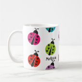 Whimsical Colorful Ladybug Persoonlijk Koffiemok (Links)