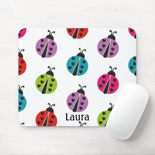Whimsical Colorful Ladybug Persoonlijk Muismat (Met muis)