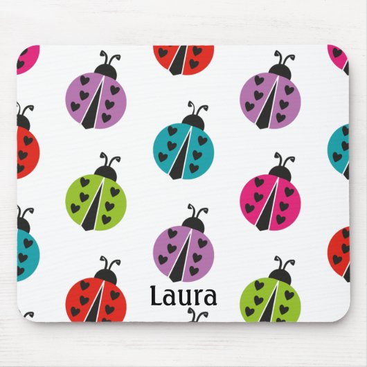 Whimsical Colorful Ladybug Persoonlijk Muismat (Voorkant)