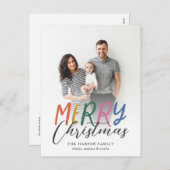 Whimsical Colorful Merry Full Photo Bright Letters Feestdagenkaart (Voorkant / Achterkant)