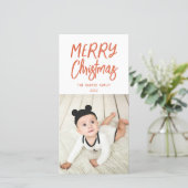 Whimsical Colorful Merry-kerstfoto Feestdagenkaart (Staand voorkant)
