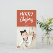 Whimsical Colorful Merry kerstfoto Holiday C Feestdagenkaart (Staand voorkant)