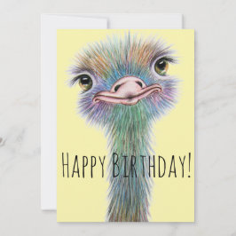 Whimsical Colorful Ostritch Birthday