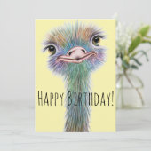 Whimsical Colorful Ostritch Birthday (Staand voorkant)