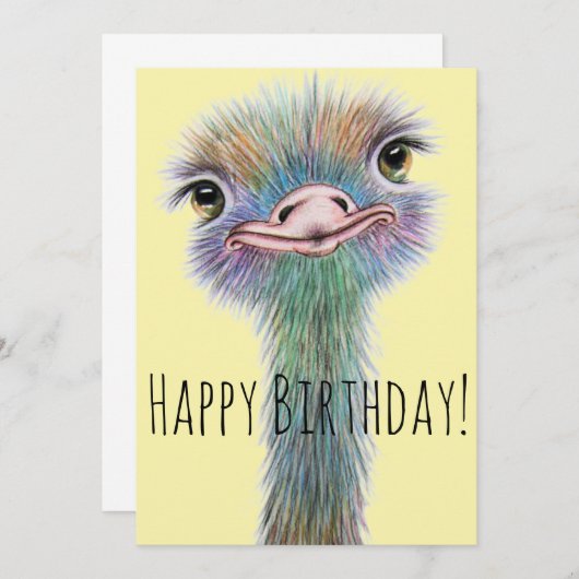 Whimsical Colorful Ostritch Birthday (Voorkant / Achterkant)