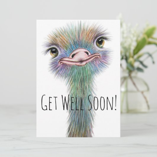 Whimsical Colorful Ostritch krijgt snel weer goed (Staand voorkant)