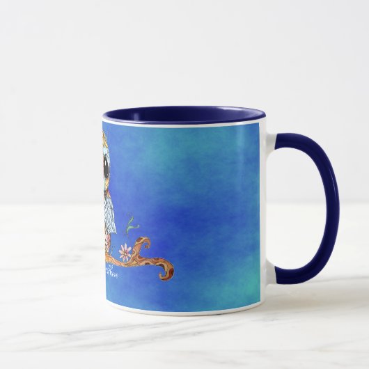 Whimsical Colorful Owl Coffee Mok (Rechts)