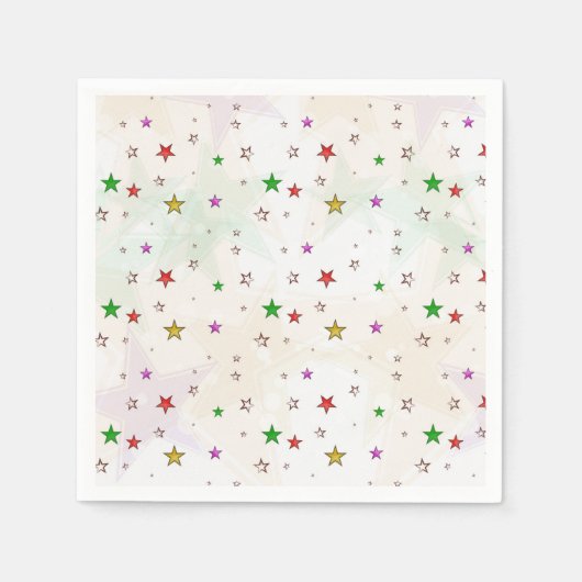 Whimsical Colorful Stars Kerstfeestdag Servet (Voorkant)