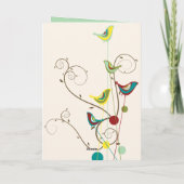 Whimsical Colorful Summer Birds and Swirls Moderne Kaart (Achterkant)