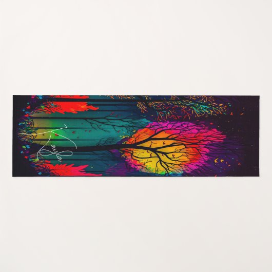Whimsical Colorful Trees Yoga Mat (Voorkant (horizontaal))