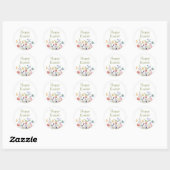 Whimsical Colorful Wildflower Bloom Happy Easter Ronde Sticker (Vel)