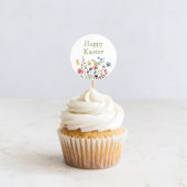 Whimsical Colorful Wildflower Bloom Happy Easter Ronde Sticker