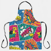 Whimsical Comic Explosion - Levendige Pop Art Schort (Voorkant)