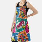 Whimsical Comic Explosion - Levendige Pop Art Schort (Insitu)