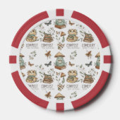 Whimsical "Compost Your Expectations" Frog & Cat P Poker Chips (Voorkant)