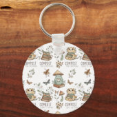 Whimsical "Compost Your Expectations" Frog & Cat P Sleutelhanger (Achterkant)