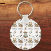 Whimsical "Compost Your Expectations" Frog & Cat P Sleutelhanger (Voorkant)