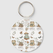Whimsical "Compost Your Expectations" Frog & Cat P Sleutelhanger (Achterkant)