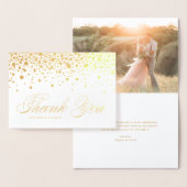 Whimsical Confetti Stippen Fotobruiloft Dank u Folie Kaarten (Display)