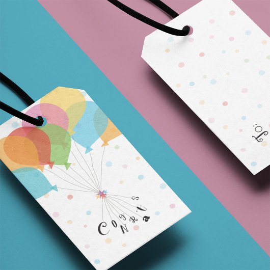 Whimsical Congrats Gift Label Cadeaulabel