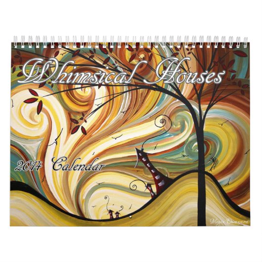 Whimsical Contemual Heeddelijns Art Unieke Agenda Kalender (Hoes)