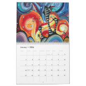 Whimsical Contemual Heeddelijns Art Unieke Agenda Kalender (Jan 2026)