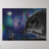 Whimsical Conversation: Wolf en Muis Poster (Voorkant)