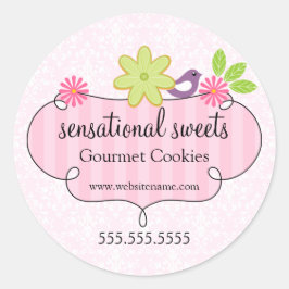 Whimsical Cookie Bakkerij Verpakking Ronde Sticker