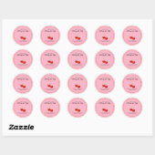Whimsical Coqette Cherry op Top Baby shower Ronde Sticker (Vel)