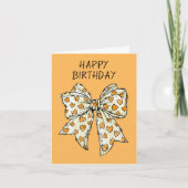 Whimsical Coquette Bow Heart Oranje bij elke geleg Kaart (Voorkant)