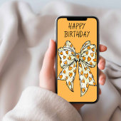 Whimsical Coquette Bow Heart Oranje bij elke geleg Kaart