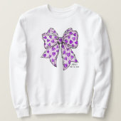 Whimsical Coquette Bow Heart Paarse en Lavendel Trui (Design voorkant)