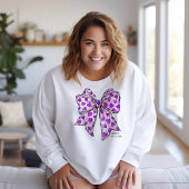 Whimsical Coquette Bow Heart Paarse en Lavendel Trui