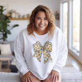 Whimsical Coquette Bow Heart Yellow Trui