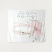 Whimsical Coquette Bow Script Baby Shower Wandkleed (Voorkant (horizontaal))