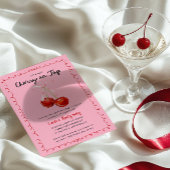 Whimsical Coquette Cherry op Top Baby shower Briefkaart
