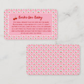 Whimsical Coquette Cherry op Top Baby shower Informatiekaartje (Voorkant / Achterkant)