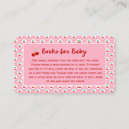 Whimsical Coquette Cherry op Top Baby shower Informatiekaartje