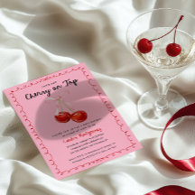 Whimsical Coquette Cherry op Top Baby shower