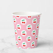 Whimsical Coquette Cherry op Top Baby shower Papieren Bekers (Achterkant)