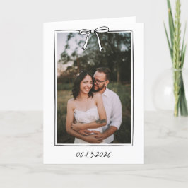 Whimsical Coquette Handgeschreven Boog Bruiloft Bedankkaart