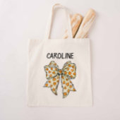 Whimsical Coquette Oranje Gele Hart Bow Tote Bag