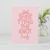 Whimsical coquette strik koppelknoop vrijgezellenf kaart (Staand voorkant)