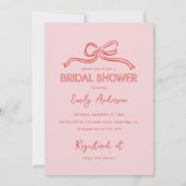 Whimsical coquette strik koppelknoop vrijgezellenf kaart (Achterkant)