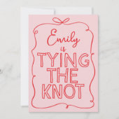 Whimsical coquette strik koppelknoop vrijgezellenf kaart (Voorkant)