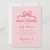 Whimsical coquette strik koppelknoop vrijgezellenf kaart (Achterkant)