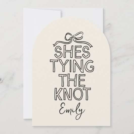 Whimsical coquette strik koppelknoop vrijgezellenf kaart (Voorkant)