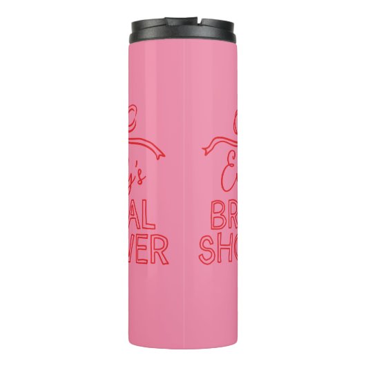 Whimsical coquette strikknoop bruiloft thermosbeker (Achterkant)